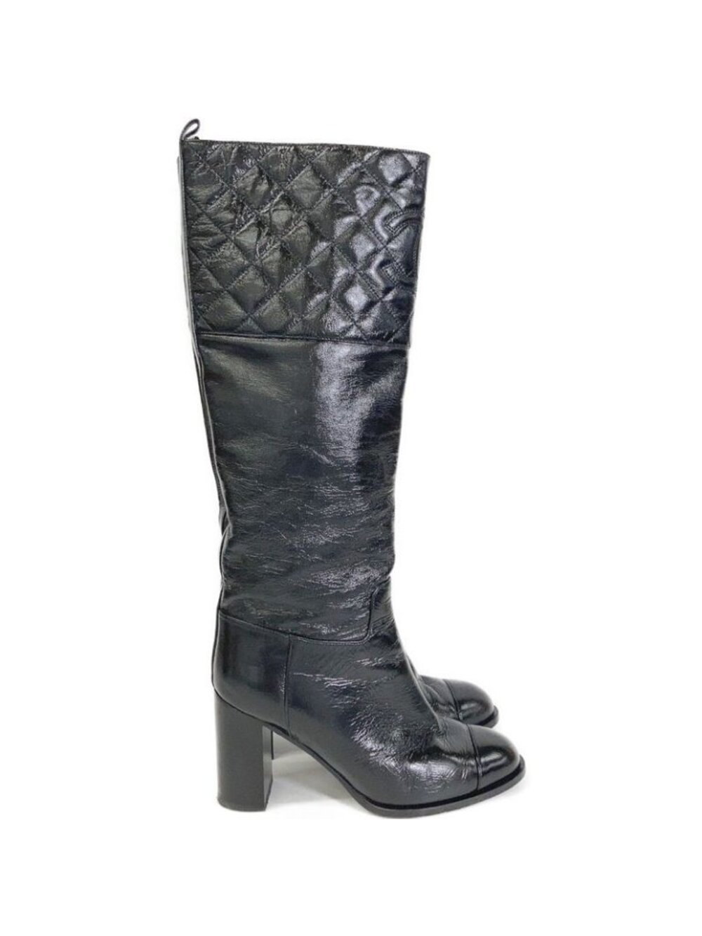 Chanel CC Logo Lambskin Quilted Long Boots 36c - Picture 4 of 8